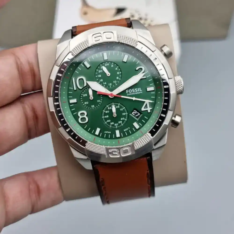 Fossil Bronson Analog Green Dial Men's Watch